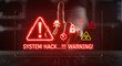 © Anita - Urgent cybersecurity warning with system hack alert and danger signs for security awareness campaign
