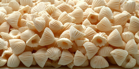 Close-up Macro Shot of Intricately Shaped Dried Pasta,up by Nha Vu