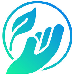 Wall Mural - go green gradient fill icon