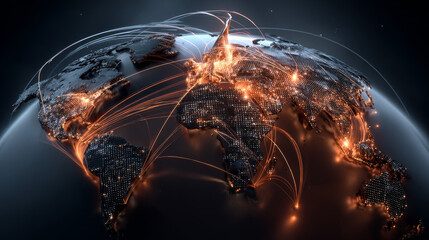 Global structure networking and data connection concept. Social network communication in the global computer networks. Internet technology. Business. Science. Vector illustration