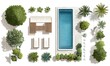 © Supernova - Top view flat vector set of garden and landscape design elements