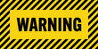 © 32 pixels - Warning sign with yellow and black diagonal lines. Attention, danger or caution symbol. Construction site signage, road safety notice, hazard banner, security alert shield. Vector illustration