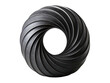 © Soniya Shop - Matte black ceramic twisted torus abstract sculpture isolated on a transparent background
