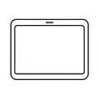 © SourceOfPhotos - Simple Outline Illustration of a Dog on a Tablet Device with Clean Lines