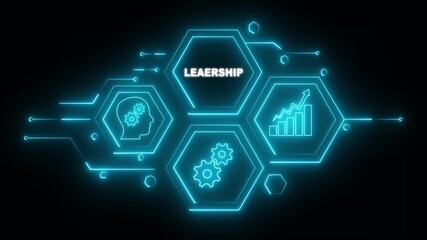 Abstract neon Hud knowledge ability business gear icon Glowing neon line concept. Glowing 