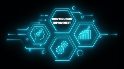 Abstract neon Hud knowledge ability business gear icon Glowing neon line concept. Glowing 