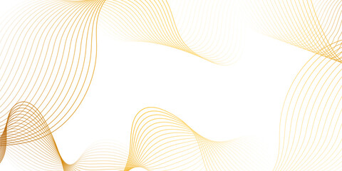 Wall Mural - Futuristic golden line blend wave lines on transparent background. abstract background with line and curve concept .Design template for cover, business.. Vector geometric backgrounds.	
