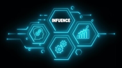 Abstract neon Hud knowledge ability business gear icon Glowing neon line concept. Glowing 