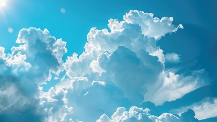 Wall Mural - a plane soars through a serene and peaceful cloudy blue sky, ideal for travel or adventure photograp