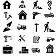 © Shakhaot - Construction Icons Set – Black Worker Silhouettes, Tools and Vehicles