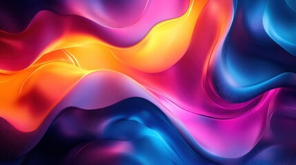Wall Mural - Abstract Colorful Wavy Pattern with Glowing Effect