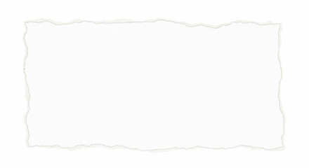 Torn white paper with rough edges isolated on transparent background, representing a blank page or message