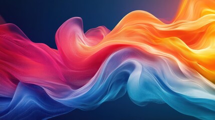 Wall Mural - Abstract Colorful Wavy Pattern with a Gradient of Hues