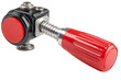 © Banstanks - Close-up of a mechanical valve with a red handle, showcasing intricate details and functionality
