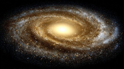 Wall Mural - Spiral Galaxy With Yellow Light Source