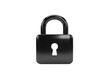 © HW - Secure data protection concept with a shiny black padlock symbolizing safety and privacy