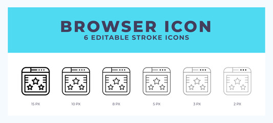 Wall Mural - browser icon symbol. outline. lineal icon with editable stroke.
