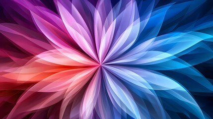 Wall Mural - the image showcases a vibrant abstract design of petal-like forms radiating from a central point, se