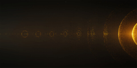 Abstract digital technology background with futuristic binary code patterns and a network of data illustrations