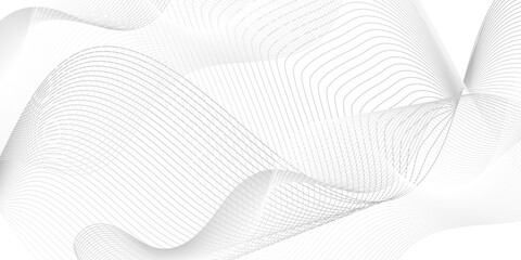 Wall Mural - vector wave digital white and gray blend futuristic technology flow tech transparent line stripe ene