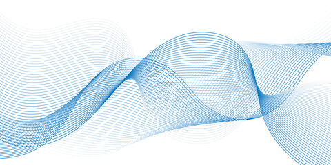 Wall Mural - vector wave digital white and blue gradient blend futuristic technology flow tech transparent line s
