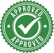 © shumix - Green Approved Vector Badge with Checkmark Icon Isolated