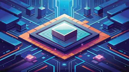 Tech-inspired digital processor board background, abstract circuit lines, light futuristic style.