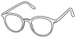 © Crank - Elegant eyewear vector: minimalist line drawing of simple glasses for vision and style