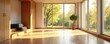© Outhay - Gleaming hardwood floors reflect sunlight streaming through a large window in a modern, minimalist home The warm wood contrasts beautifully with the bright, airy space , texture, space