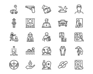 Wall Mural - prison line vector icons