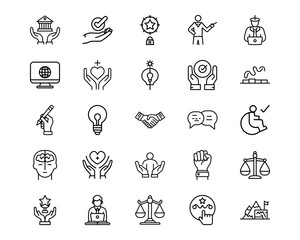 Wall Mural - Leadership Line Vector Icons