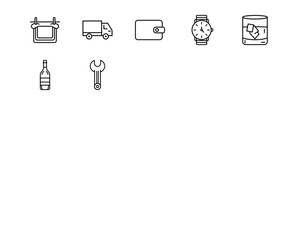Wall Mural - fathers day line vector icons