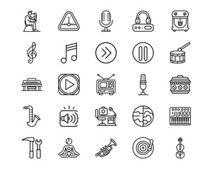 Wall Mural - instrument line vector icons