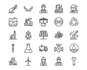 Wall Mural - manufacturing line vector icons