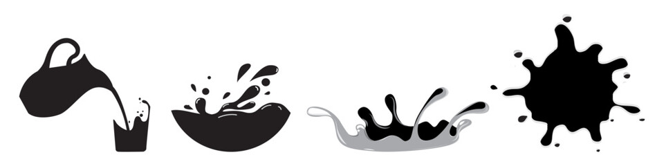 Water drop icon set. Water resistant, moisture, waterproof material, water protection, drop vector illustration icons.