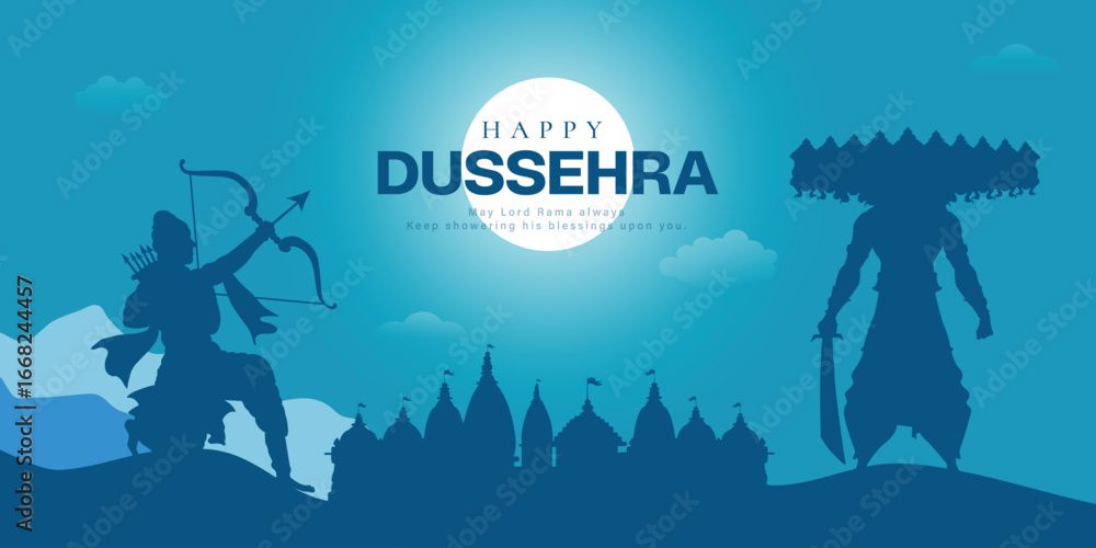 Dussehra: Ravan Dahan Lord Ram with Bow and Arrow, Ravan with Sword ...