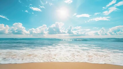 Wall Mural - A picture of a sunny day with the sun shining brightly over the ocean
