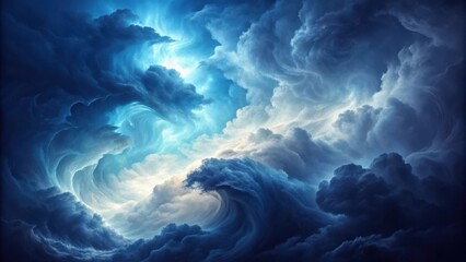 Wall Mural - Abstract swirling cosmic clouds illuminated by bright ethereal light creating a dramatic and awe inspiring celestial phenomenon