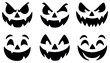 © kamila - Halloween pumpkin faces vector: expressive and spooky designs for festive decor