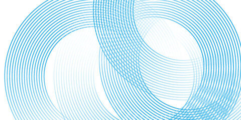 Wall Mural - abstract blue circle lines on white background. geometric stripe line art design. modern gradient li