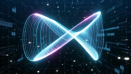 Digital DNA Data Stream with Binary Code and Network Connections