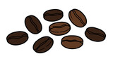 Roasted aroma beans caffeine drink espresso flavor fresh ingredient morning organic product brown design on transparent background