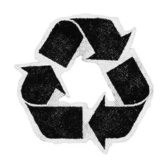 Wall Mural - png eco-friendly textile recycling symbol.