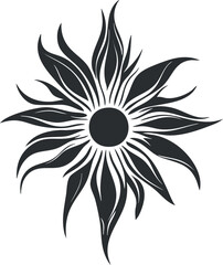 Wall Mural - abstract black sunburst design with flowing rays representing radiant energy and warmth