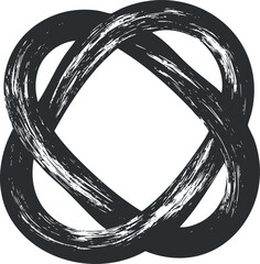 Wall Mural - abstract grunge circular frame with rough brush strokes forming a twisted shape