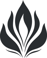 Wall Mural - stylized black flame icon illustration on a white background representing fire and energy