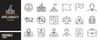 © SAHARA - Collection of diplomacy icons for politics, global peace, and international projects.
