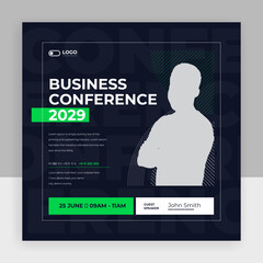 Wall Mural - Creative business conference social media post banner template