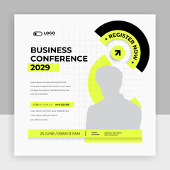 Wall Mural - Creative business conference social media post banner template