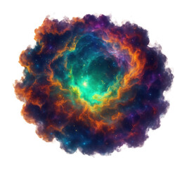 Wall Mural - planetary nebula with colorful gas clouds